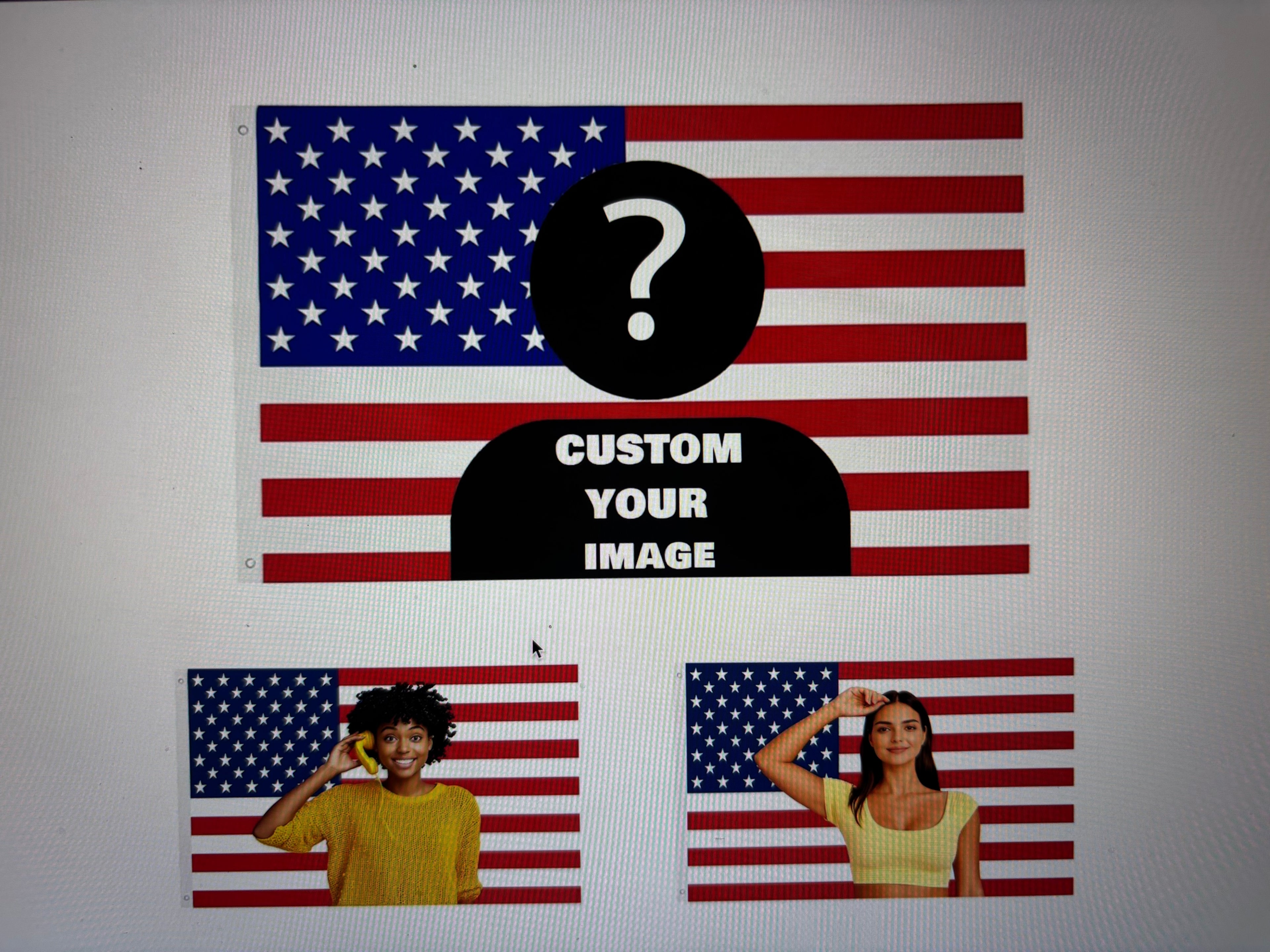 Custom Red-and-White Striped Flag